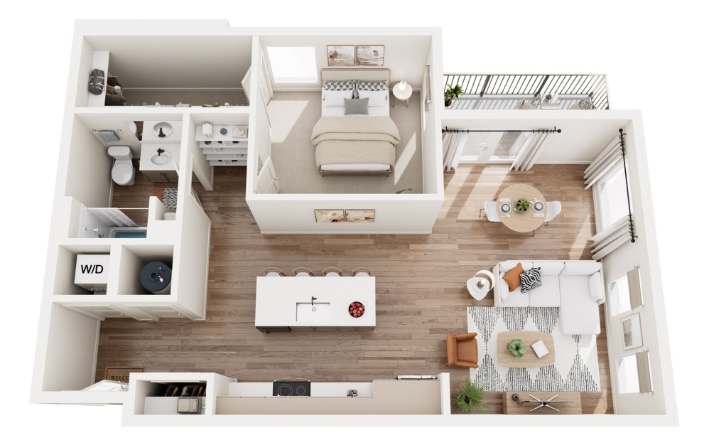 Tempest - 1 bedroom floorplan layout with 1 bathroom and 863 square feet